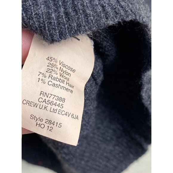 J. Crew cashmere Wool rabbit Hair gray Sweater Gray Women sz Gray French Bulldog - Picture 4 of 9